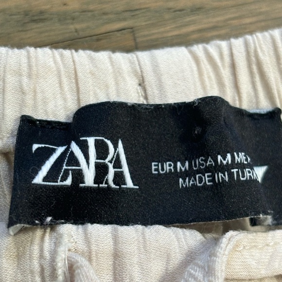 Zara Drawstring Waist Shorts Tan size M - Picture 4 of 7